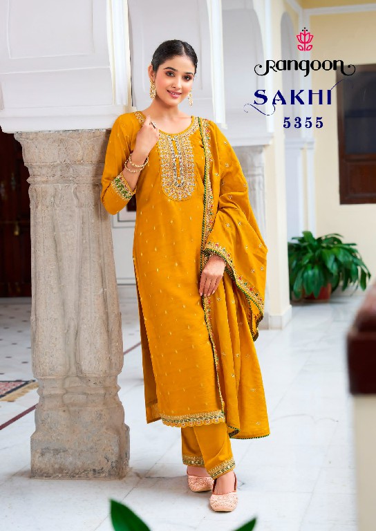 sakhi by rangoon viscose jacquard embroidery work fullstitch salwar suit