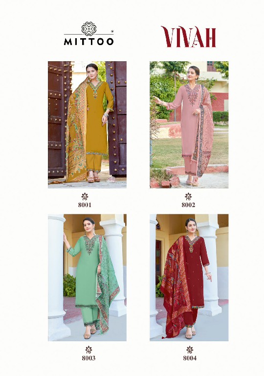 Mittoo Vivah Wholesale Pure Viscose With Work Kurti With Pant And Dupatta