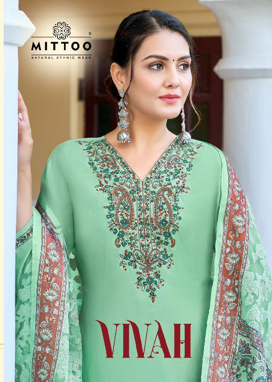 Mittoo Vivah Wholesale Pure Viscose With Work Kurti With Pant And Dupatta