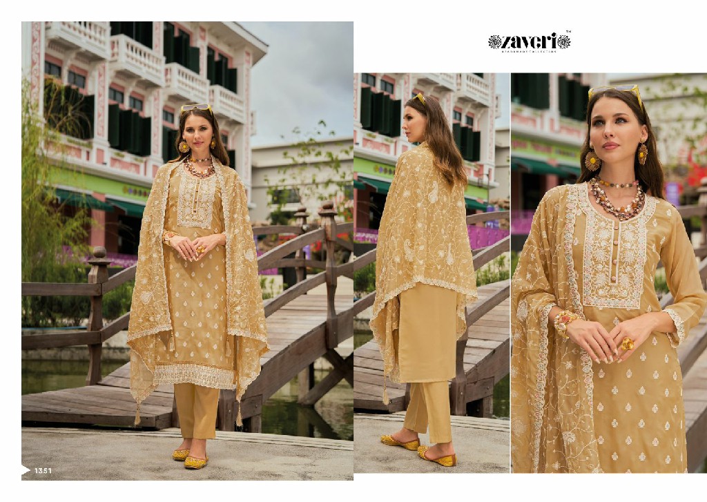 Zaveri Shazar Wholesale Soft Organza Silk Kurti With Pant And Dupatta