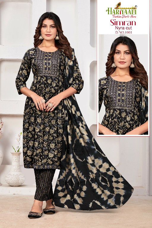 Hariyaali Simran Wholesale Nyra Cut Kurti With Pant And Dupatta