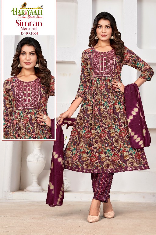 Hariyaali Simran Wholesale Nyra Cut Kurti With Pant And Dupatta