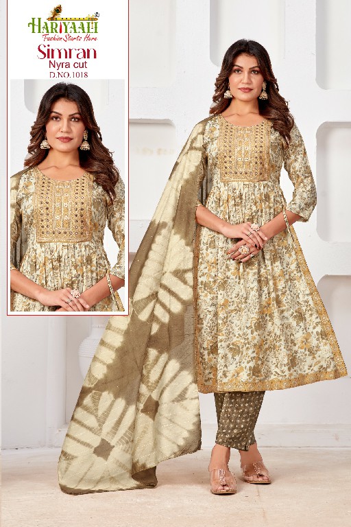 Hariyaali Simran Wholesale Nyra Cut Kurti With Pant And Dupatta