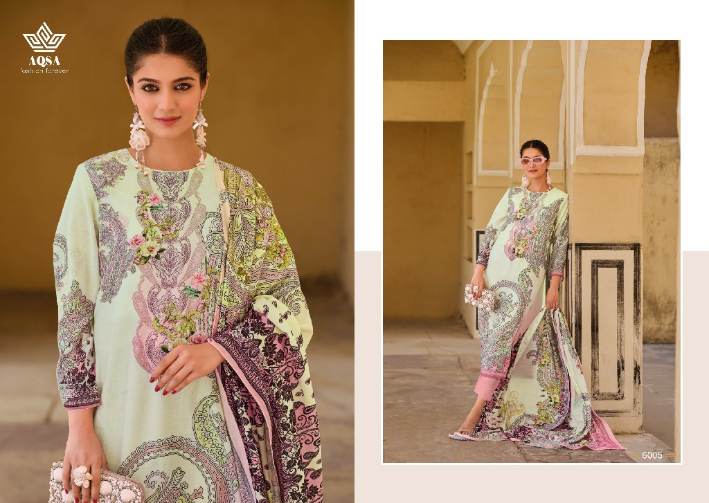 AQSA Florence Wholesale Liva Silk Cotton Dress Material