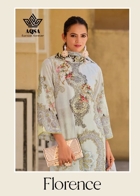 AQSA Florence Wholesale Liva Silk Cotton Dress Material