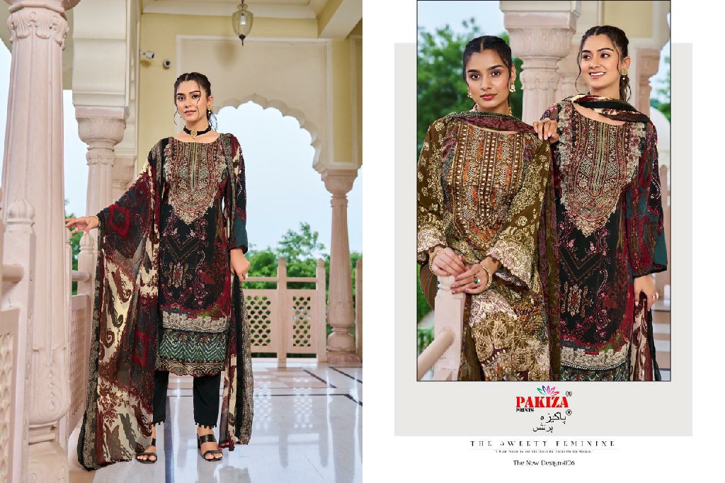Pakiza Aayat Vol-41 Wholesale Heavy Kashmiri Neck And Daman Work Dress Material