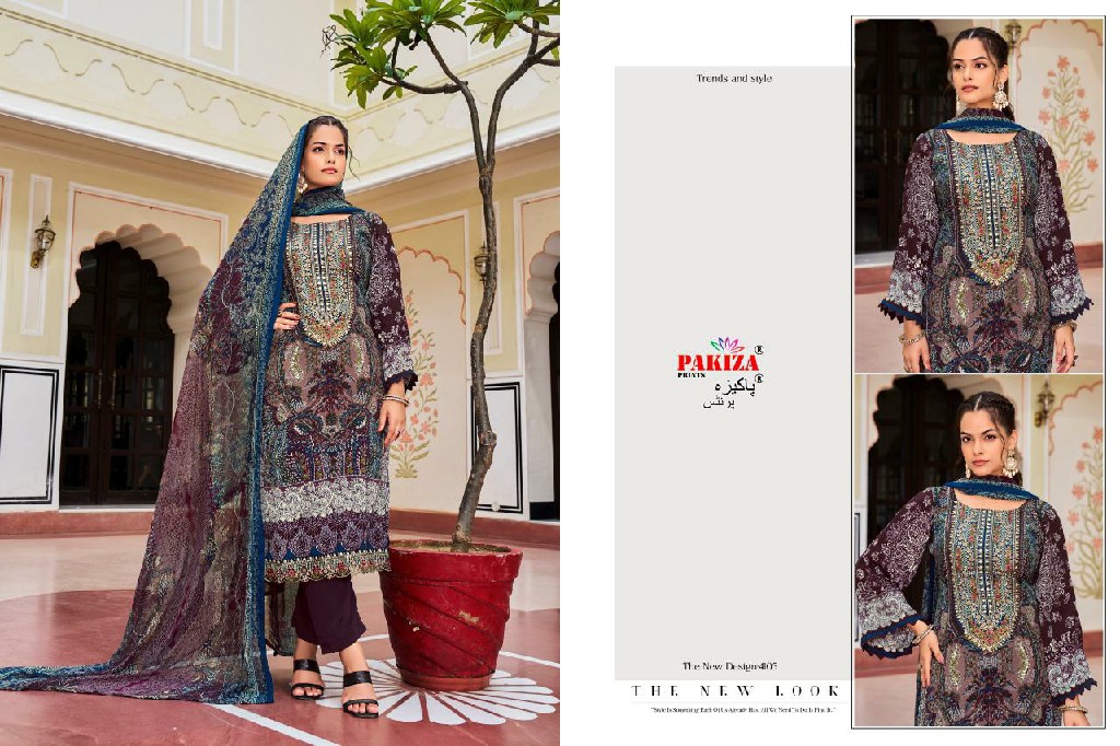 Pakiza Aayat Vol-41 Wholesale Heavy Kashmiri Neck And Daman Work Dress Material