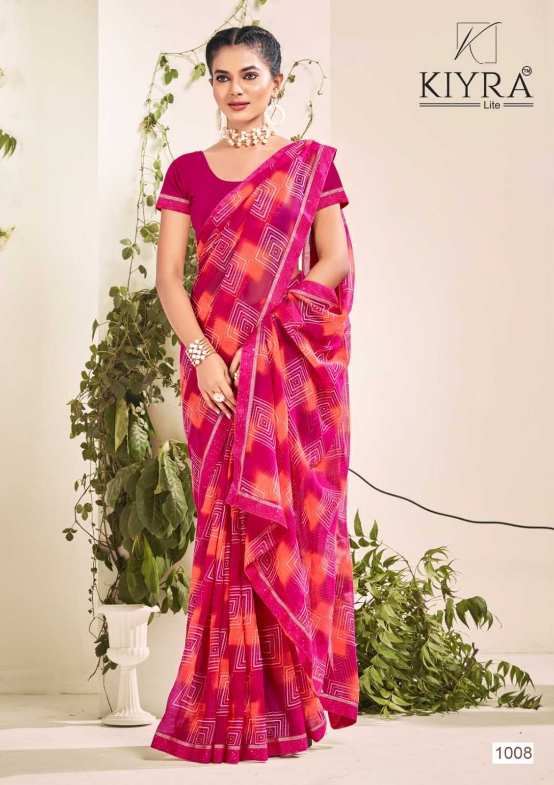 kajal by kiyra saree beautiful colour printed chiffon saree