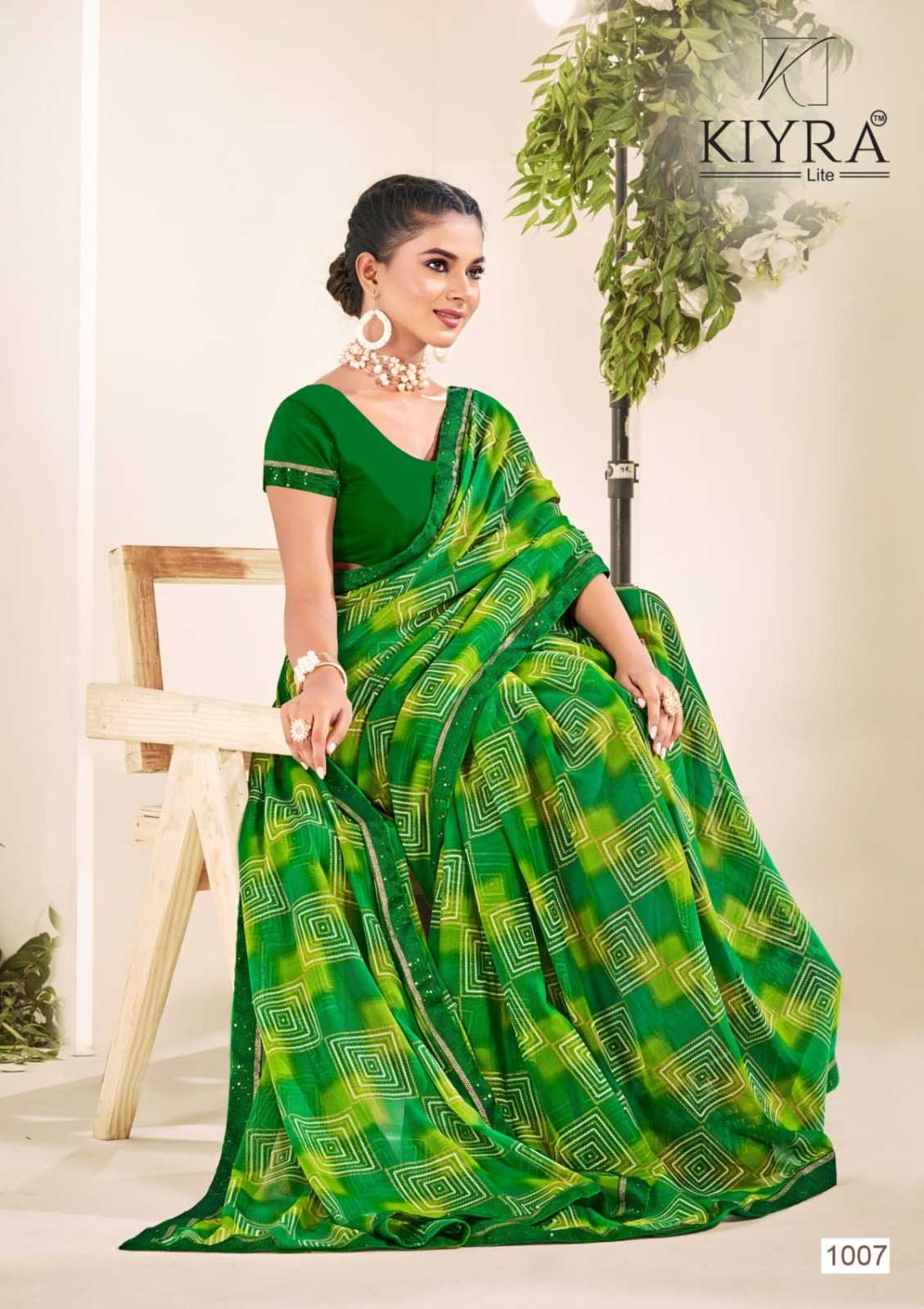 kajal by kiyra saree beautiful colour printed chiffon saree