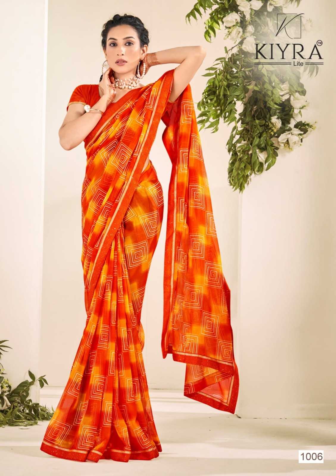 kajal by kiyra saree beautiful colour printed chiffon saree