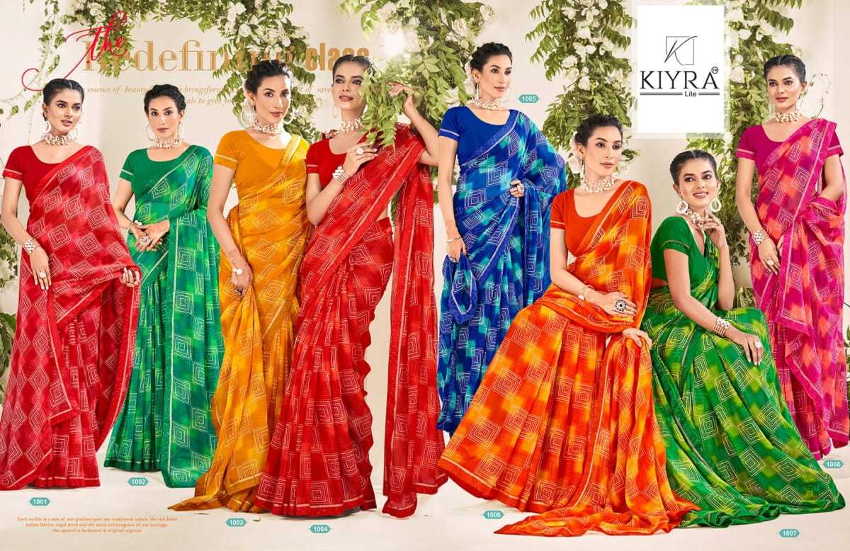 kajal by kiyra saree beautiful colour printed chiffon saree