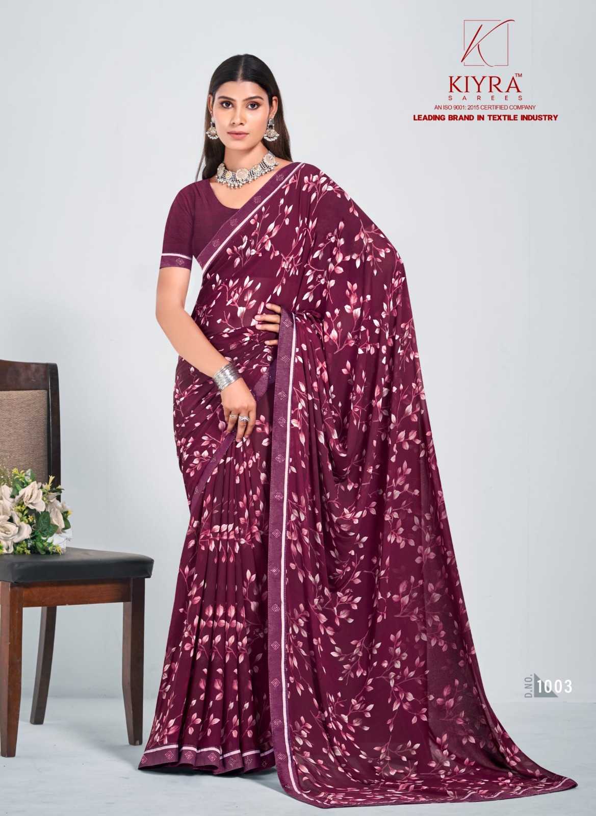 kiyra saree ishika classic look weightless print saree with blouse