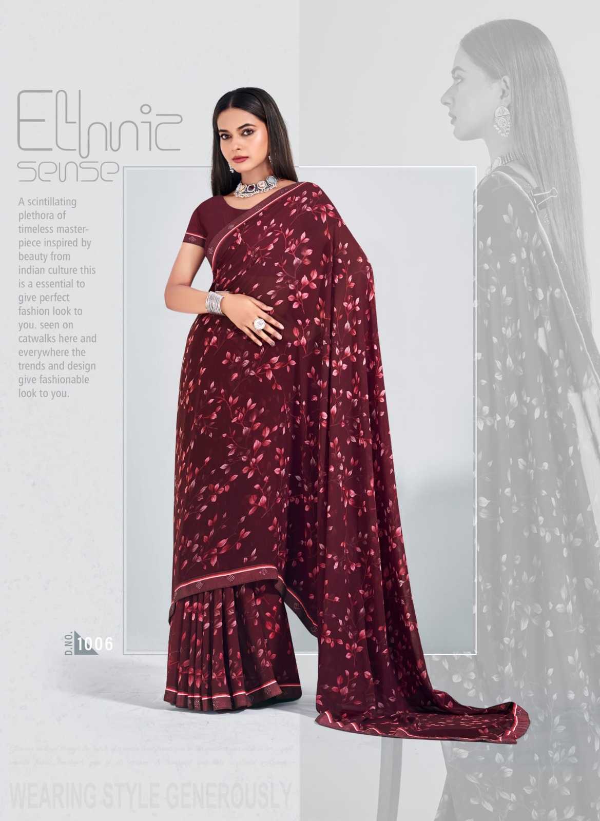 kiyra saree ishika classic look weightless print saree with blouse