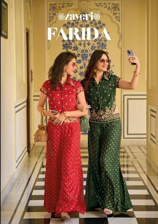 farida by zaveri fancy silk embroidery work readymade pakistani kurti with pant