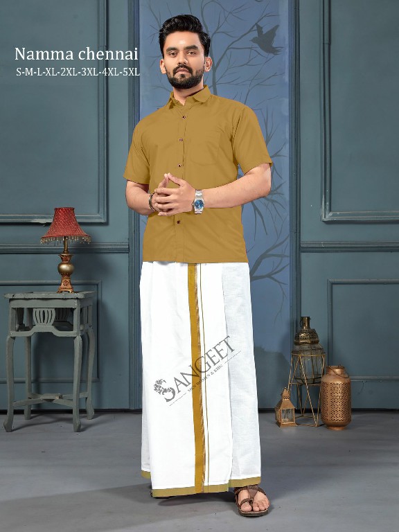 Sangeet Namma Chennai Wholesale Bombay Slub Cotton Shirt And Vesti