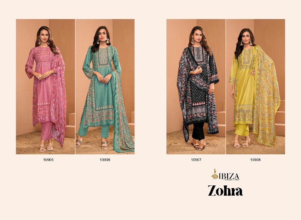 Ibiza Zohra Wholesale Pure Bemberg Silk With Handwork Salwar Suits