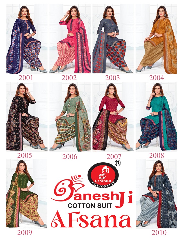 Ganeshji Afsana Vol-2 Wholesale Indo Cotton Printed Dress Material