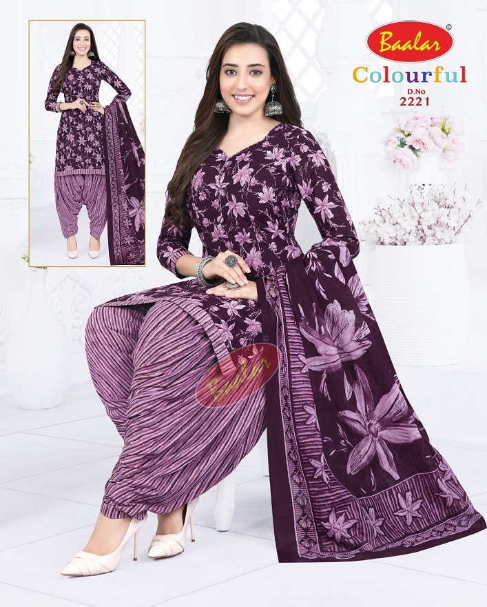 Baalar Colourful Vol-22 Wholesale Cotton Printed Patiyala Dress Material