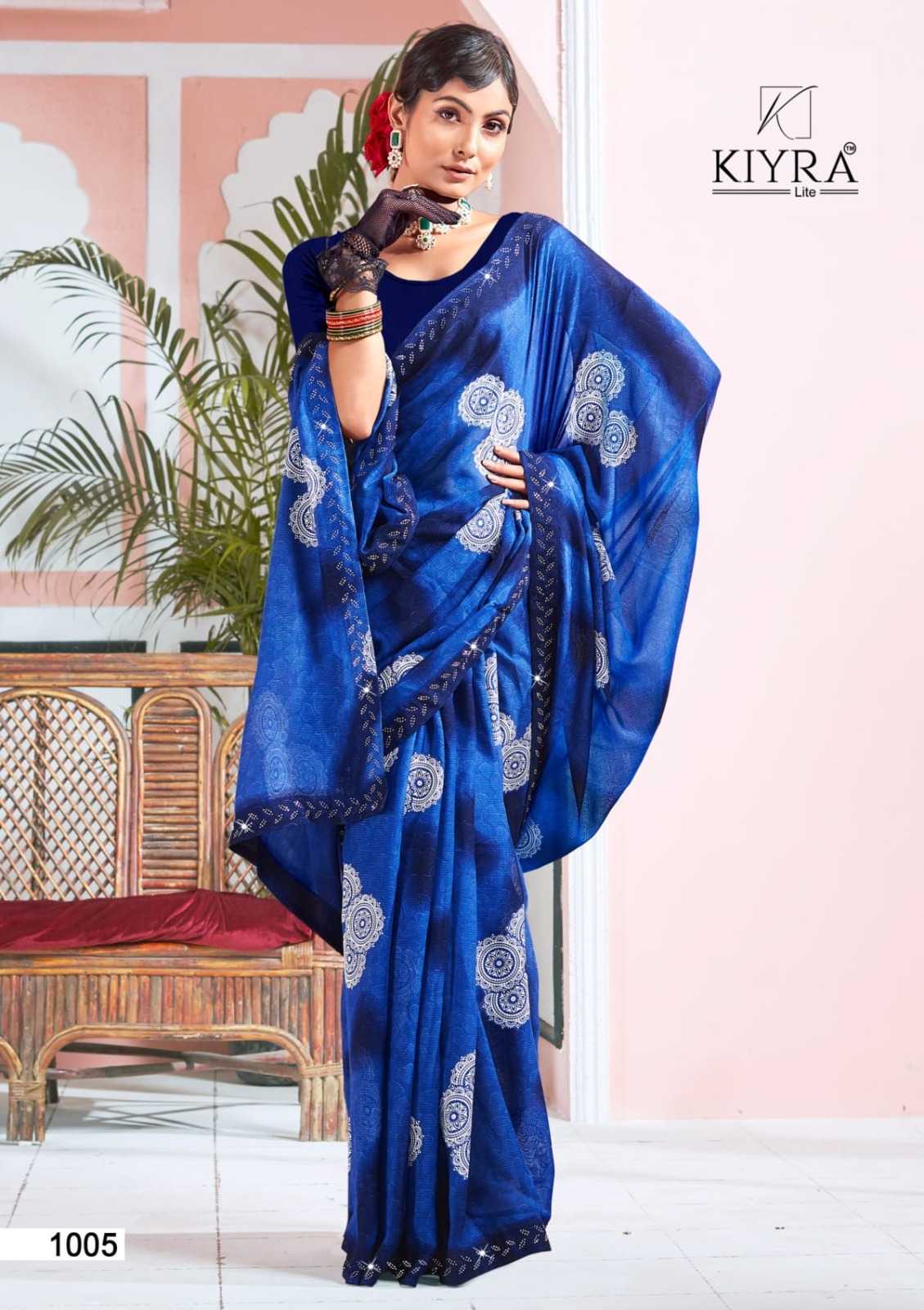 kiyra kamalkunj beautiful unique colour print saree collection