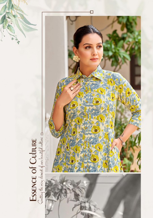 shifra zoori rayon print classic look full stitch kurti with pant exports