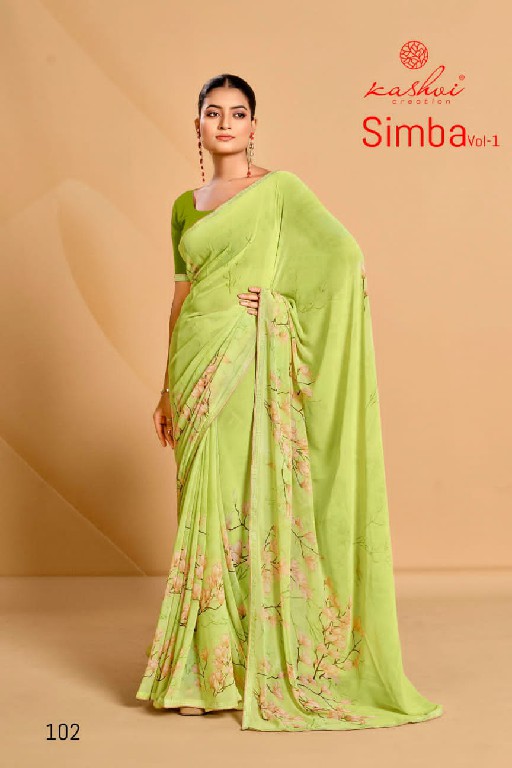 simba vol 1 by kashvi creation brasso pretty look saree supplier