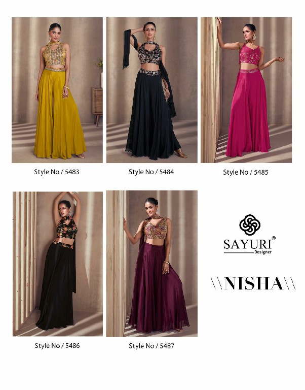 sayuri designer nisha chinon silk readymade indo western dress