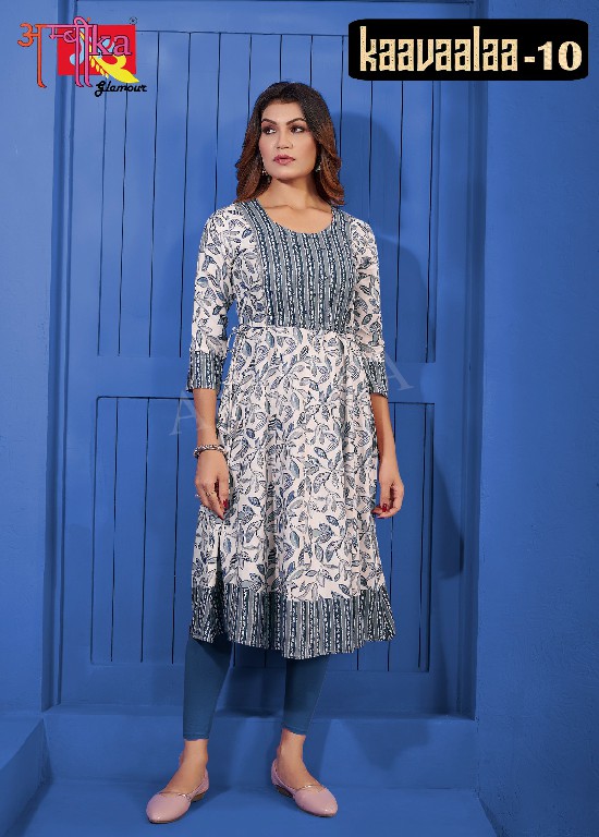 ambika kaavaalaa vol 10 full stitch rayon amazing print combo set long kurti