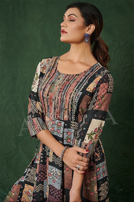 ambika kaavaalaa vol 10 full stitch rayon amazing print combo set long kurti