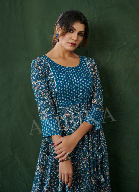 ambika kaavaalaa vol 10 full stitch rayon amazing print combo set long kurti