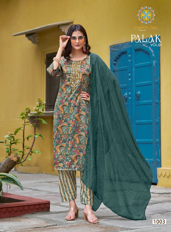 Passion Tree Palak Vol-1 Wholesale Straight Kurti With Pant And Dupatta