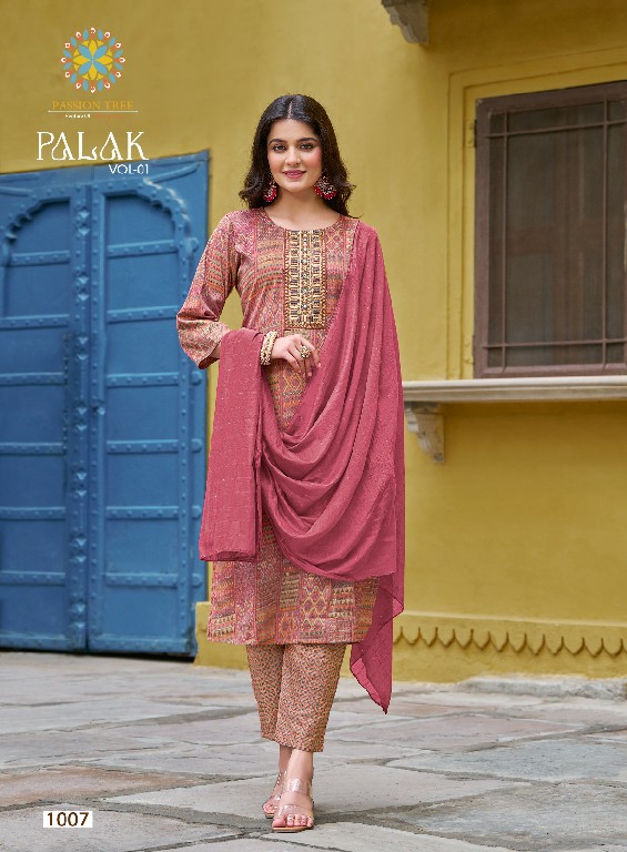 Passion Tree Palak Vol-1 Wholesale Straight Kurti With Pant And Dupatta