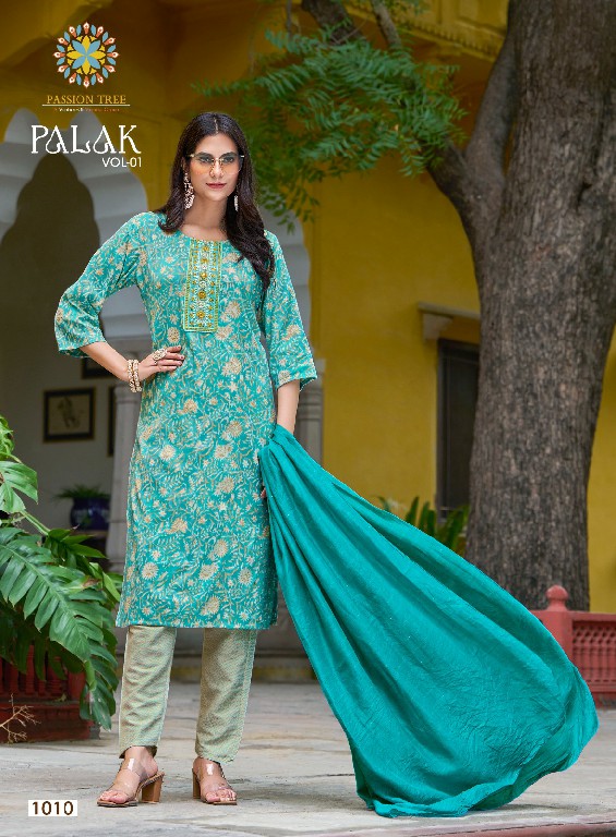 Passion Tree Palak Vol-1 Wholesale Straight Kurti With Pant And Dupatta