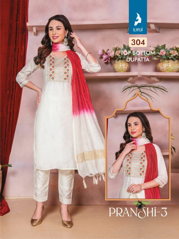 KAYA PRESENT PRANSHI VOL 3 FANCY AMAZING DESIGN WORK READYMADE SALWAR SUITS CATALOG