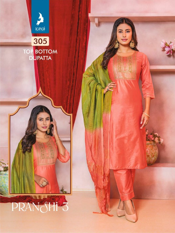 KAYA PRESENT PRANSHI VOL 3 FANCY AMAZING DESIGN WORK READYMADE SALWAR SUITS CATALOG