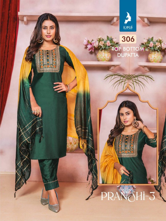 KAYA PRESENT PRANSHI VOL 3 FANCY AMAZING DESIGN WORK READYMADE SALWAR SUITS CATALOG