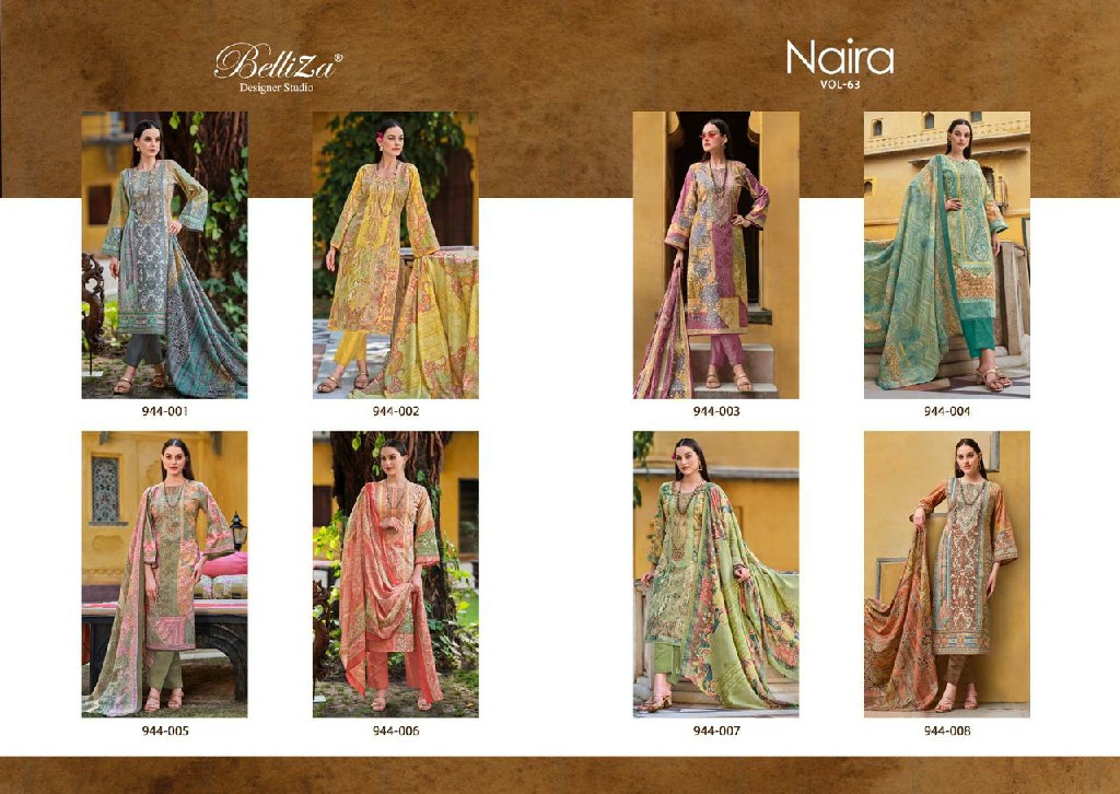 BELLIZA DESIGNER NAIRA VOL 63 COTTON DIGITAL PRINTS MODERN PAKISTANI DRESS