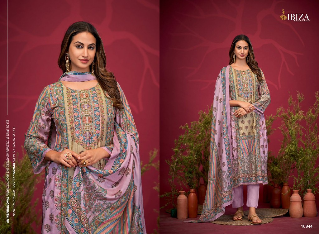 Ibiza Nadia Wholesale Pure Bambarg Muslin With Handwork Salwar Suits