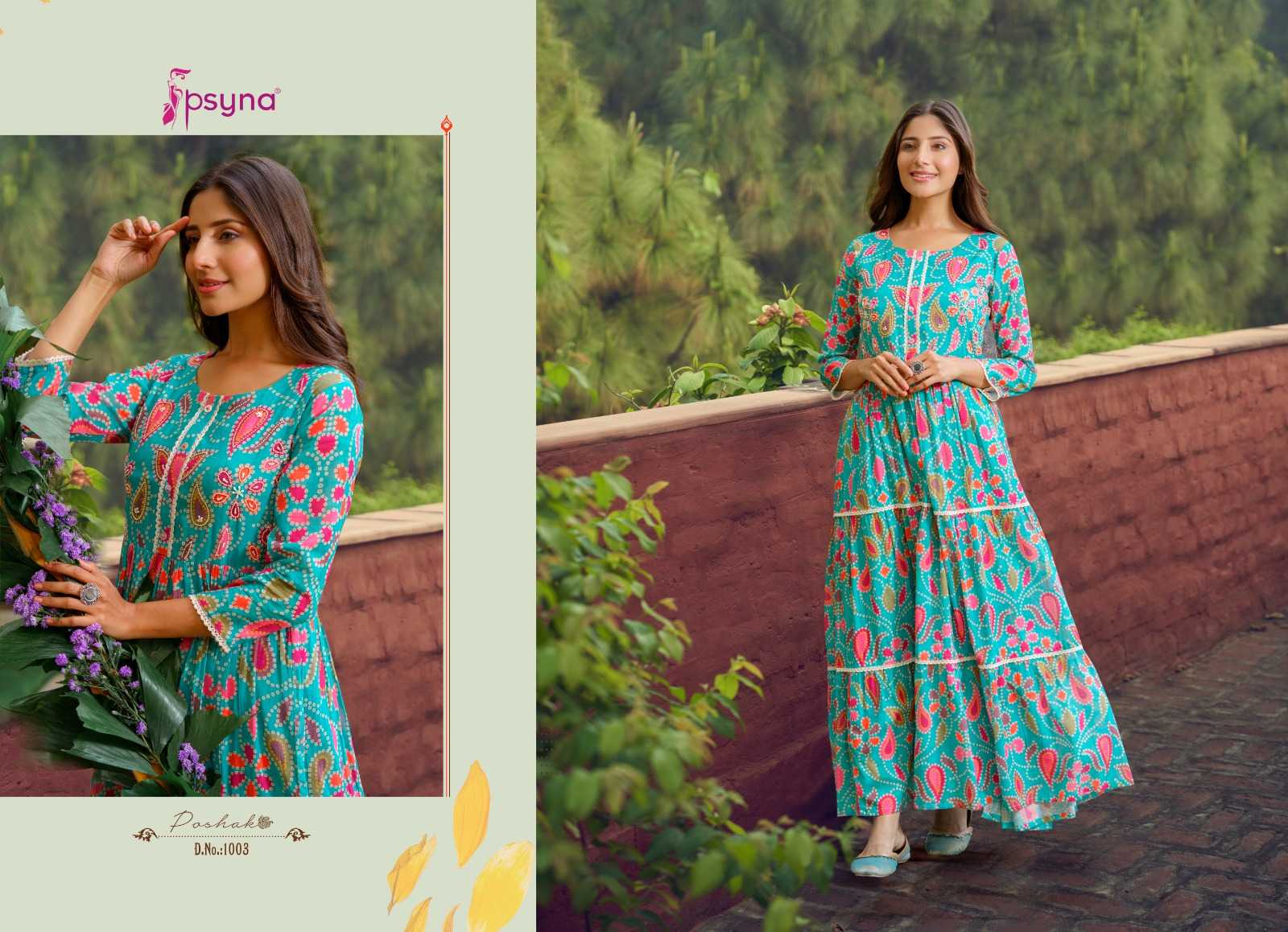 gulaab by psyna cotton classic look readymade gown