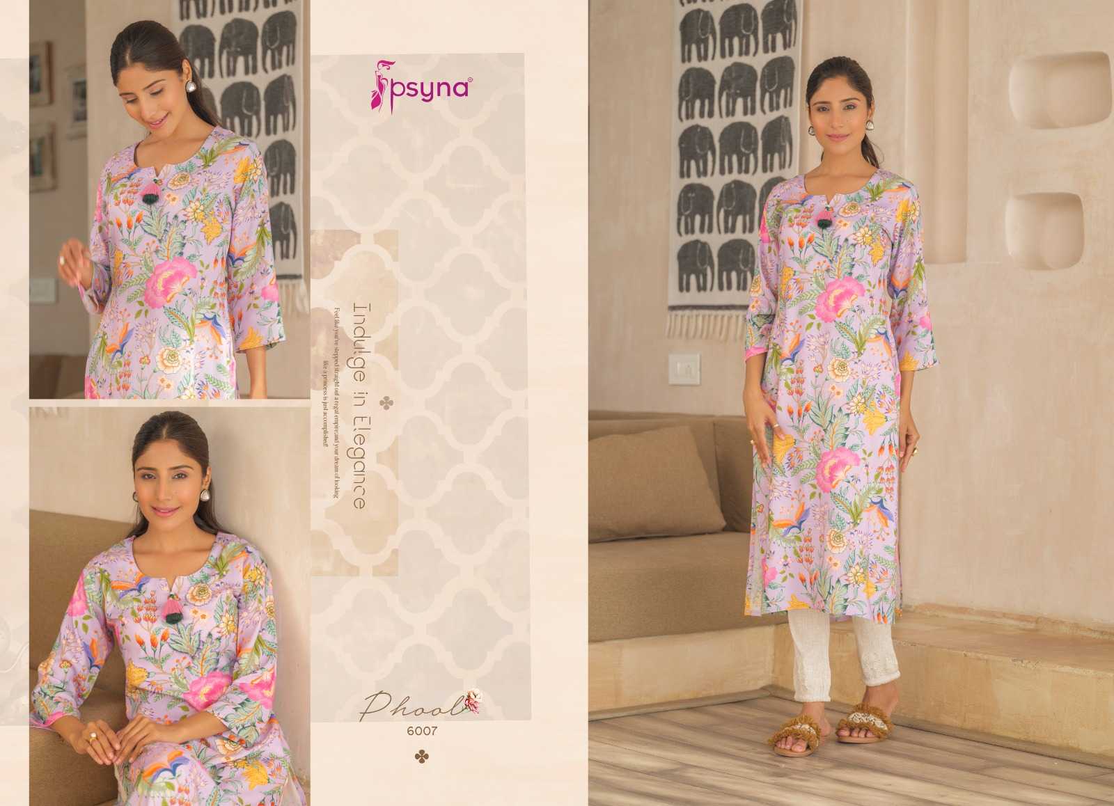 psyna phool 1 rayon print comfortable readymade long kurti