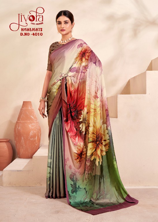 Jivora Highlights Wholesale Premium Crepe Soft Silk Indian Sarees