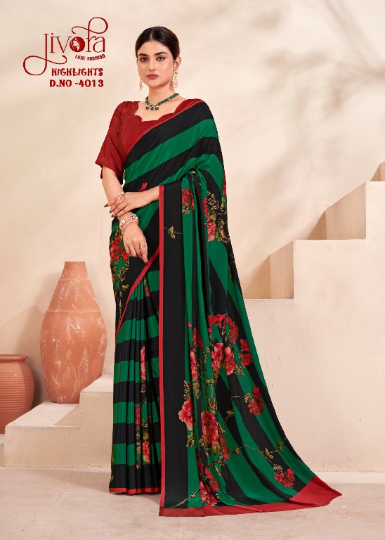 Jivora Highlights Wholesale Premium Crepe Soft Silk Indian Sarees