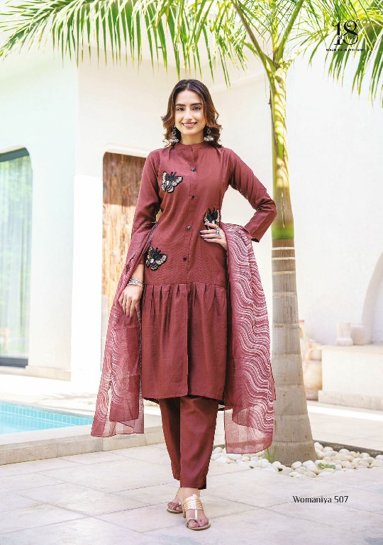 WOMANIYA VOL 5 BY 18 ATTITUDE FANCY STRAIGHT CUT KURTI WITH PANT AND DIGITAL DUPATTA CATALOG