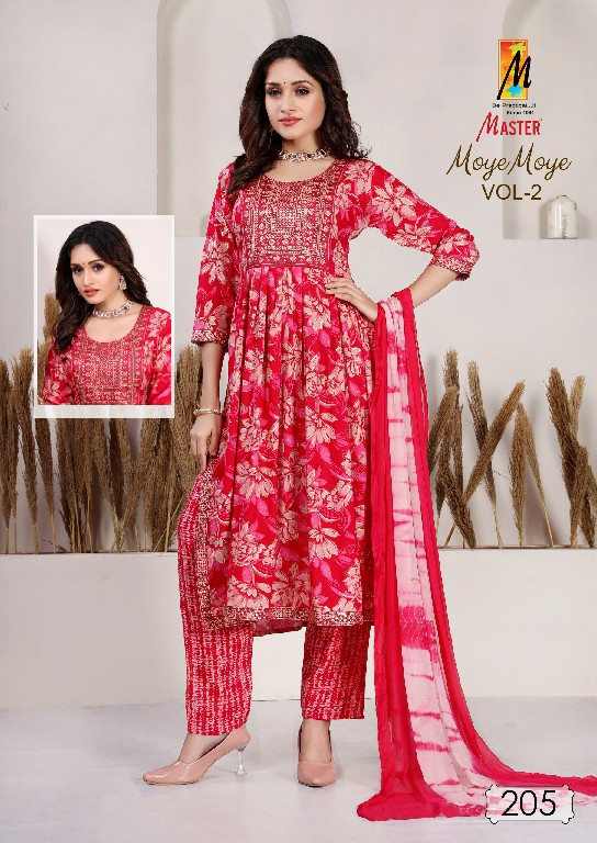 Master Moye Moye Vol-2 Wholesale Rayon Foil Print Kurtis With Pant And Dupatta