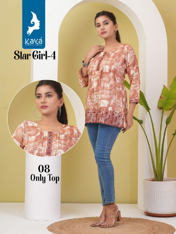 Kaya Star Girl Vol-4 Wholesale Capsule Foil Print Short Tops