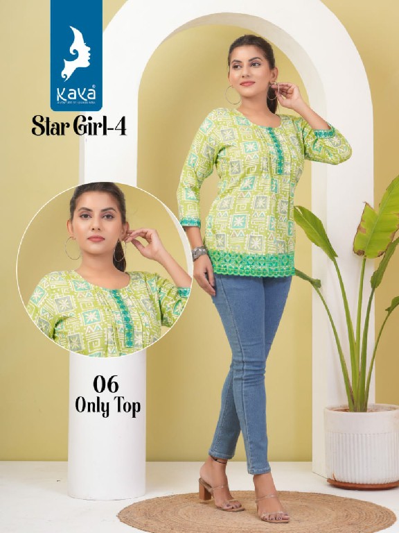 Kaya Star Girl Vol-4 Wholesale Capsule Foil Print Short Tops