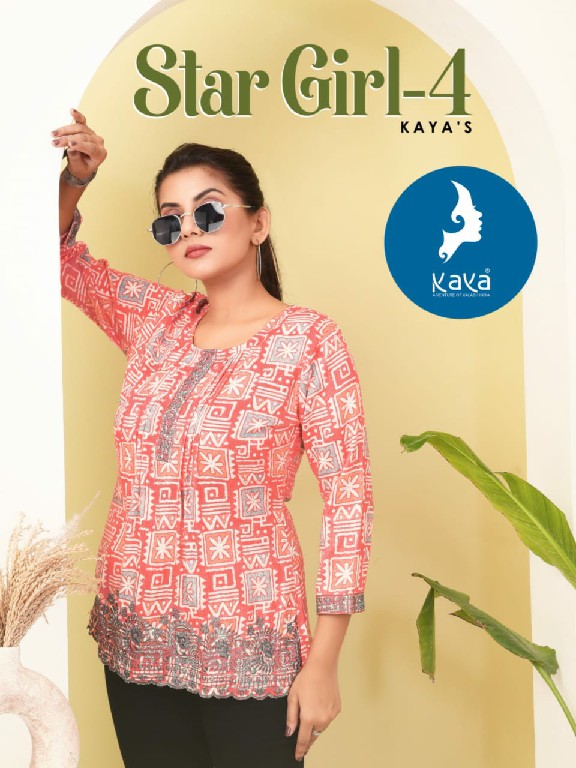 Kaya Star Girl Vol-4 Wholesale Capsule Foil Print Short Tops