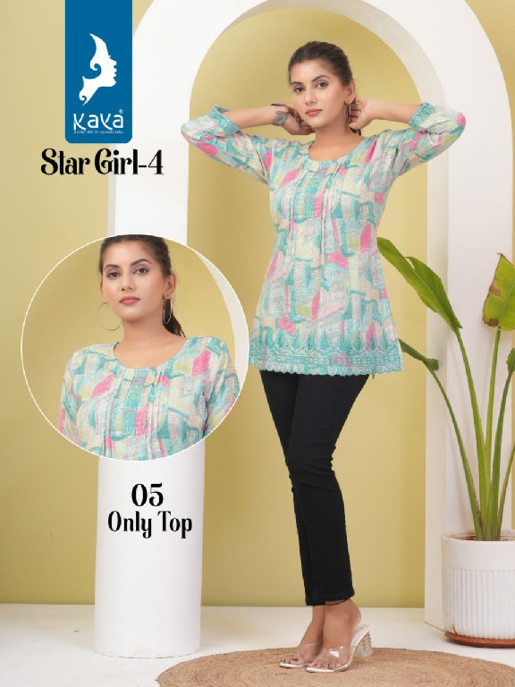 Kaya Star Girl Vol-4 Wholesale Capsule Foil Print Short Tops