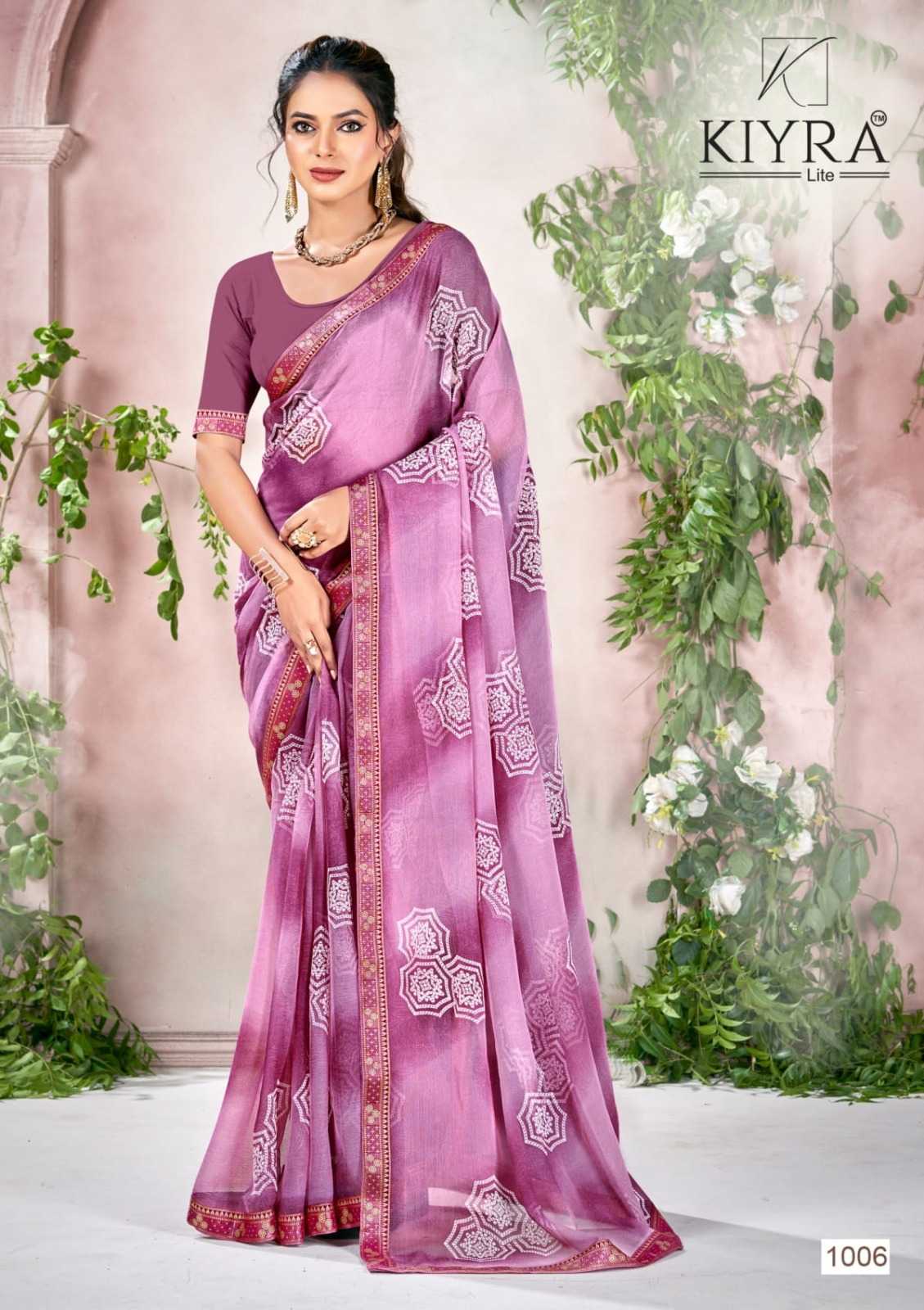 kavya by kiyra saree chiffon stylish look print saree collection