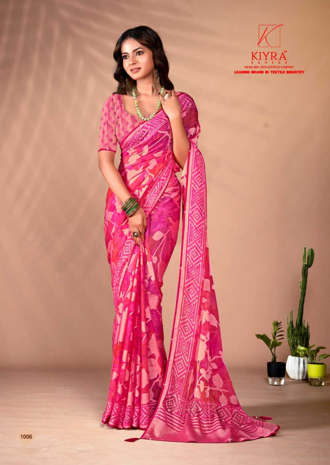 kiyra saree alveera brasso pattern stylish look saree with blouse