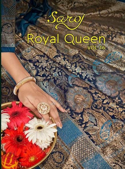 Saroj Royal Queen Vol-16 Wholesale Satin Silk Party Wear Indian Sarees